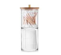 Boite Coton Tige Boîte de Rangement for Cotons-tiges, conteneur Circulaire Portable 2 en 1, éponge Maquillage Domestique et démaquillante