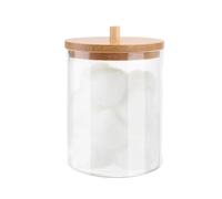 Boite Coton Tige Boîte de Rangement for Salle Bain, Pot for Maquillage, Porte-Coton Rond, Distributeur Cotons-tiges avec Couvercle(Color 04)