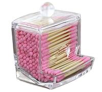 Boite Coton Tige Boîte de Rangement Transparente for Cotons-tiges, Organiseur Portable for tampons Maquillage, cosmétiques et Bijoux