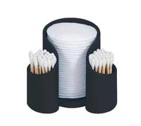 Boite Coton Tige Porte-Coton, Distributeur de Fil Dentaire, Organiseur Rangement for gobelets en Papier(Black)