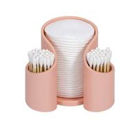 Boite Coton Tige Porte-Coton, Distributeur de Fil Dentaire, Organiseur Rangement for gobelets en Papier(Pink)