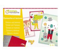 Avenue Mandarine KC143C - Boîte créative, Gommettes multi textures - Kit d'Activités Manuelles - Contient 5 tableaux 15x21cm - Gommettes Feutrine, Pailletées, en Mousse - Pompons - A Partir de 3ans