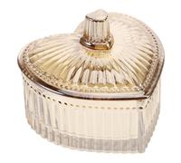 Boîte Cœur en Verre Orange 188ml, Porte-bijoux Décoratif pour Maison | Verre, Forme Cœur, Usage Coiffeuse, Protection et Gain de Place, Style Bonbonnière Vintage