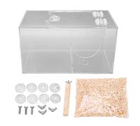 Boîte d’élevage de Oiseaux en Acrylique, boîte de Nidification pour perroquets avec Poteau Vertical et Rembourrage, Conception entièrement Transparente pour Un contrôle Facile, (L)