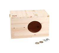 Boîte d’élevage pour Animaux de Compagnie en Bois Naturel, Maison de Nidification pour Petits Animaux, Cage en Bois pour l’Accouplement des Chinchillas et des écureuils, avec Porte