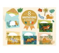 Boite d invitations animaux de la jungle