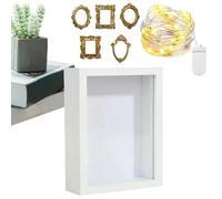 Boîte d' pour Souvenirs et mémoires - Décoration Murale de Collection - Mini boîte de présentation dorée pour Les Souvenirs - Anniversaires, Déménagement, Vacances, Mère, Petite Amie