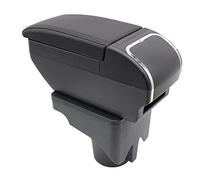 Boîte d'accoudoir à double couche pour Golf 6 Mk6 2008-2013 Jetta Mk5 2006-2011 Vento Wagon 2009 2010 Boîte de rangement de console centrale avec porte-gobelet Accessoires d'accoudoir Noir