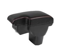 Boîte D'accoudoir Boîte De Rangement pour Accoudoir De Voiture pour Juke 2010-2019 Accessoires Boîte De Rangement Intérieure avec Port USB LED Bracciolo Box(A3 Black Leather)