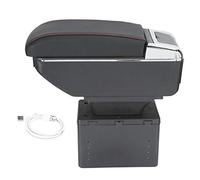 Boîte d'accoudoir de console centrale KIMISS, conteneur universel de boîte d'accoudoir de console centrale de voiture automatique réglable avec interface USB Convient à la plupart des modes de véhicul