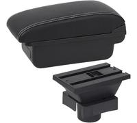 Boîte d'accoudoir de voiture Accoudoir central en cuir PU pour Citroën 2004-2010, avec rangement et console centrale(C White line No)