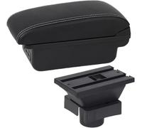Boîte d'accoudoir de voiture Accoudoir central en cuir PU pour Citroën 2004-2010, avec rangement et console centrale(B White line 3)