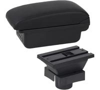 Boîte d'accoudoir de voiture Accoudoir central en cuir PU pour Citroën 2004-2010, avec rangement et console centrale(B Black line 3)