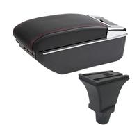 Boîte D'accoudoir De Voiture Boîte De Rangement De Contenu De Magasin Central Accessoires De Détails Intérieurs Pour Fiat 500 KLAUER(D1 red line 7USB)