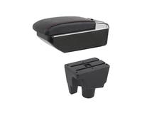 Boîte D'accoudoir De Voiture, Intérieur D'accessoires Automobiles, Rangement Console Centrale Pour Toyota Aqua Accoudoir de siège(B-black red line)