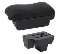 Boîte D'accoudoir De Voiture Pour VW Pour Polo 2019-2024 Accoudoir Voiture Boîte Rangement Interface USB Console Centrale(C2 Black Line)