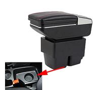 Boîte d'accoudoir pour console centrale en cuir,Compatible avec Ford Fiesta MK7 2009~2010 2011 2012 2013 2014 2015 2016 2017,boîte de rangement d'accoudoirs pour pièces d'intérieur de voiture