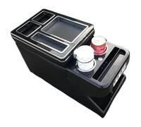 Boîte d'accoudoir voiture Pour Odyssey 09-18 Accoudoir Avec Porte-gobelet USB Et Éclairage D'ambiance Boîte Rangement D'accoudoir(Noir)