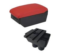 Boîte d'accoudoir voiture Pour VW Pour T&ouran Pour Caddy Boîte De Rangement Console Centrale Voiture Avec Interface USB(C4 Red 7usb)