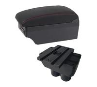 Boîte d'accoudoir voiture Pour VW Pour T&ouran Pour Caddy Boîte De Rangement Console Centrale Voiture Avec Interface USB(C1 Red Line 7usb)