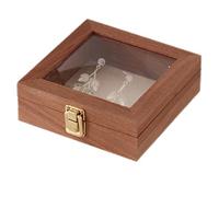 Boîte d'affichage d'échantillons - Boîte à souvenirs en bois, Boîte à bijoux en bois | Organisateur multi-usages pour ranger de l'argent, vitrine de collier avec couvercle transparent pour les joies