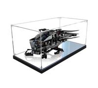 Boîte d'affichage en bois de noyer de 2 cm, boîte d'affichage de comptoir haut de gamme noir, convient pour Lego Royal Dune Ornithopter 10327, vitrine transparente de 3 mm d'épaisseur (noir+miroir+3