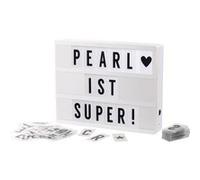 infactory Boîte d'affichage lumineuse personnalisable - 3 lignes - Cadre blanc