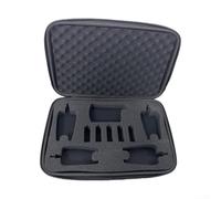 Boîte d'alarme de pêche rigide en EVA pour 1 plus 4 récepteurs étanche pour résister aux chocs Sac de rangement avec doublure douce pour équipement de pêche en plein air Noir 35 cm