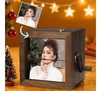 Boîte d'album photo à rabat en bois personnalisée, cadre d'animation personnalisé avec éclairage LED, idéal pour Noël, Nouvel An ou cadeau d'anniversaire pour les amis et la famille