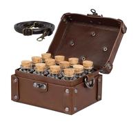 Boîte D'alchimie - Métal En Cuir PU, Coffret De Potions Vintage Médiéval | Kit De Rangement D'accessoires De Cosplay À Sangle Réglable, Ensemble D'affichage De Bouteilles De Potion De 12 Pièces Pour L