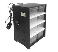 Boîte d'alimentation en Acrylique De Grande Capacité, Réservoir D'élevage De Reptiles, Insectes, Araignées, Tortues, Lézards, Armoire D'élevage avec Hygromètre Et 8 Espaces,Noir