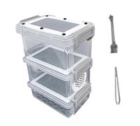 Boîte d'alimentation pour Blattes, Transparent Boîte d'élevage d'insectes, Boîte à Nourriture Vivante avec Trous d'air, Terrarium pour Reptile et Amphibiens, pour Vers de Farine, Lézard, Style B