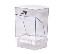 Boîte d'alimentation pour oiseaux - Distributeur de nourriture anti-poussière - Anti-éclaboussures - Pour perroquets - Avec vis - Transparent