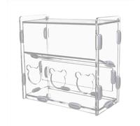 Boîte d'alimentation pour perroquets, boîte d'alimentation pour Oiseaux - Récipient Alimentaire Automatique en Acrylique sans gâchis avec Plusieurs Trous,Boîte distributrice Transparente de mangeoire