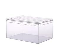 Boîte d'alimentation pour petits animaux de compagnie, lézards à corne, escargot, serpent, boîte transparente conçue pour les vers à soie, substrats de maison de serpent pour décorations
