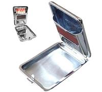 Boîte d'allumettes Mini boîte d'allumettes en acier inoxydable avec plaque de friction Porte- en argent étanche Mini cachette pour le stockage Porte- de