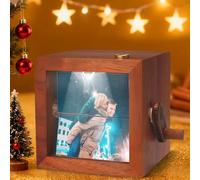 Boîte d'animation à rabat personnalisée avec votre photo, cadeau personnalisé pour votre amoureux, album à manivelle personnalisé, cadeau d'amour créatif pour son anniversaire (8 photos, sans LED)