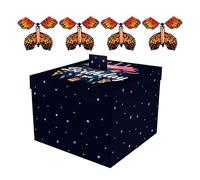 Boîte D'anniversaire De Papillon Explosif - Coffrets Cadeaux D' De Papillon Volant De 4,92 Pouces | Boîte D'anniversaire Surprise 4 Papillons Volants | Décoration De À Gâteaux Explosive
