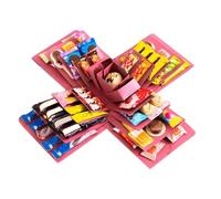 Boîte d'anniversaire explosive - Fournitures de fête créative à 5 couches, avec couches décoratives, idée de célébration avec collations et notes, parfaite pour les, les adultes, la famille