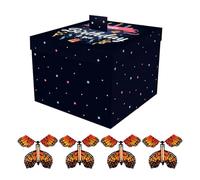 Boîte d'anniversaire explosive - Papillon volant surprise en papier pop-up - Décoration de fête d' de gâteau - Accessoire de révélation 12,5 cm - Emballage d'événement Papillons Joy Moment Un