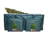 Boîte D'arbre De Noël - Grand Conteneur De Rangement Avec Poignées Renforcées Et Poche, Décoration De Vacances Avec Fermeture À Glissière - Pour La Maison De Grenier À Domicile Du Sous-sol De Garage