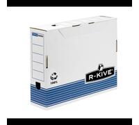 Boîte d'archivage Fellowes 0026401 format A4 avec système d'indexage bleu et blanc assemblage rapide