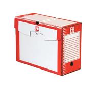 Boite d'archive - En carton blanc et rouge - Dimension 335X167X245 MM - Dos de 17 cm vendu en lot de 25