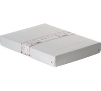 Falken - Réf. 22002176000F - PureBox PRO - 1 boîte de rangement avec couvercle - emballage cadeau - sans plastique - Format A4 - hauteur 40 mm - poignée découpée - entourée d'un ruban - Blanc
