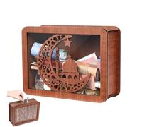 Boîte D'argent En Bois - Boîte D'argent Rétro Avec Des Tiques De Chiffres | 10.000 Économies D'économie D'espèces, Boîte D'économie De Monnaie Pour Charcuterie Portable Avec Compteur, Scato
