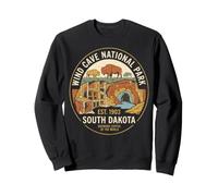 Boite d'art rétro en Forme de Bison du Parc National de Wind Cave, Dakota du Sud Sweatshirt