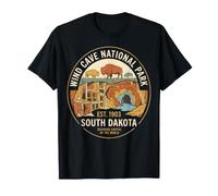 Boite d'art rétro en Forme de Bison du Parc National de Wind Cave, Dakota du Sud T-Shirt