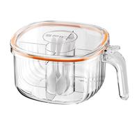 Boîte d'assaisonnement avec couvercle transparent - 5 grilles pour sel, poivre, sucre et condiments - Pot à épices en PET avec joint d'étanchéité pour bague, organiseur de cuisine compact