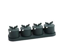 Boîte d'assaisonnement de cuisine murale de grande capacité, conteneur de rangement polyvalent de style nordique pour l'organisation du comptoir de cuisine, matériau PP 4 groupes