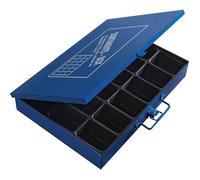 Boîte d'assortiment - Dinzl - L330xP240xH50mm - 18 compartiments - Acier - Bleu